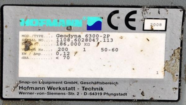 HOFMANN Geodyna 6300 2P Reifenwuchtmaschine Auswuchtmaschine Powerclamp Wuchte