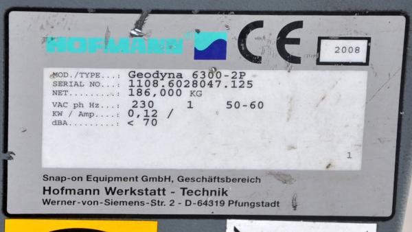 HOFMANN Geodyna 6300 P Auswuchtmaschine Reifenwuchtmaschine Powerclamp Wuchte