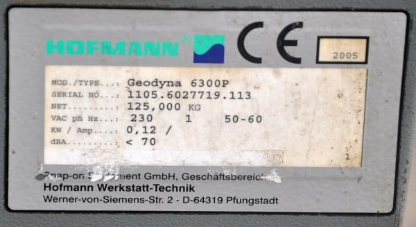 HOFMANN Geodyna 6300 P Reifenwuchtmaschine Wuchtmaschine Auswuchtmasche Wuchte