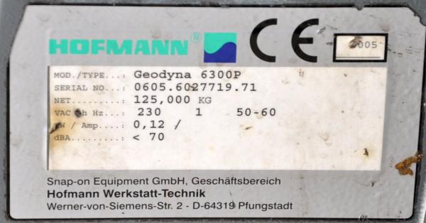 HOFMANN Geodyna 6300 P Auswuchtmaschine Reifenwuchtmaschine Powerclamp Wuchte