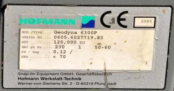 Reifenwuchtmaschine HOFMANN Geodyna 6300 P Auswuchtmaschine Powerclamp Wuchte