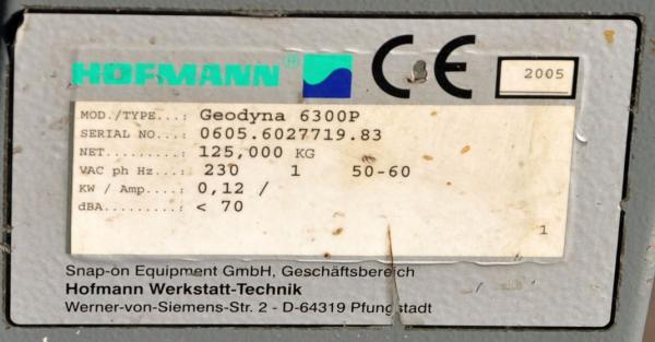 HOFMANN Geodyna 6300 P Auswuchtmaschine Reifenwuchtmaschine Powerclamp Wuchte