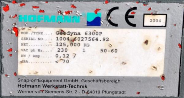 HOFMANN Geodyna 6300 P Auswuchtmaschine Reifenwuchtmaschine Powerclamp Wuchte