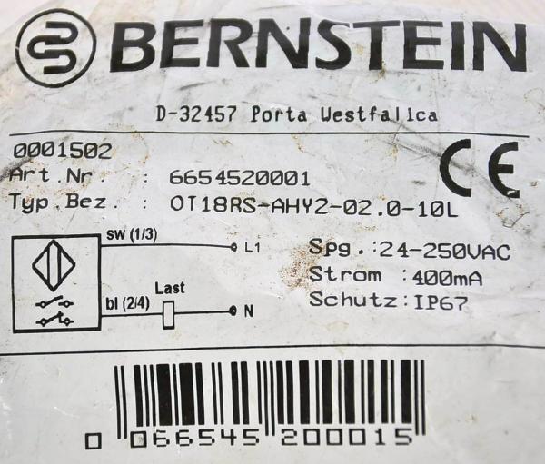 Nussbaum UNI-Lift Hebebühne 990411 Lichtschranke Bernstein OT18RS-AHY2-02.0-10L