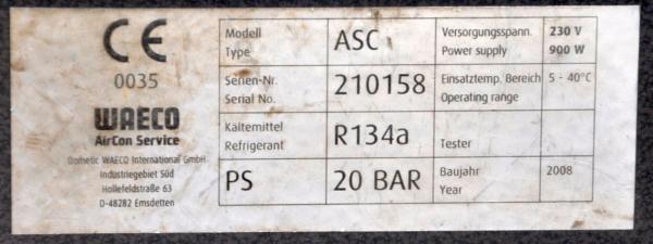 WAECO ASC 2000 R134a AirCon Klimaservicegerät Klimaservice Servicegerät