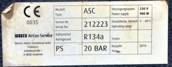 WAECO ASC 2000 R134a AirCon Klimaservicegerät Klimaservice Servicegerät