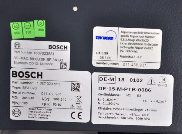 Bosch BEA 070 Abgastester für Dieselfahrzeuge 1687023551 AU Gerät Diagnosegerät