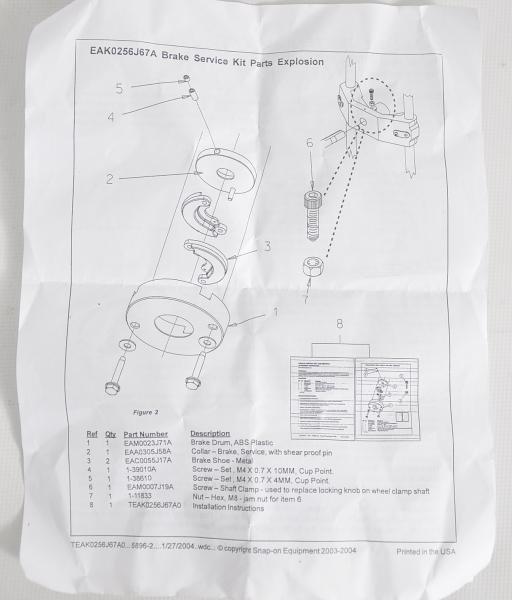Bremsen Reparatursatz Messkopf JOHN BEAN Visualiner Achsmessstand V501 V901