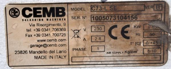 CEMB C73 L SE Wuchtmaschine Reifenauswuchtmaschine Auswuchtmasche Wuchte