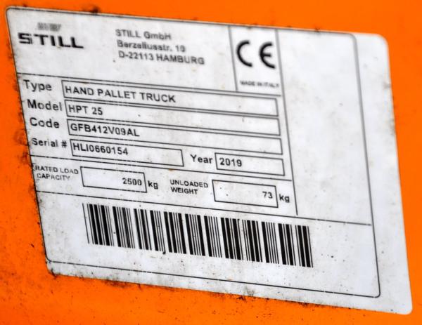 Still HPT-25 Hubwagen 2.5t Gabelhubwagen Palettenwagen Handhubwagen Gabelstapler