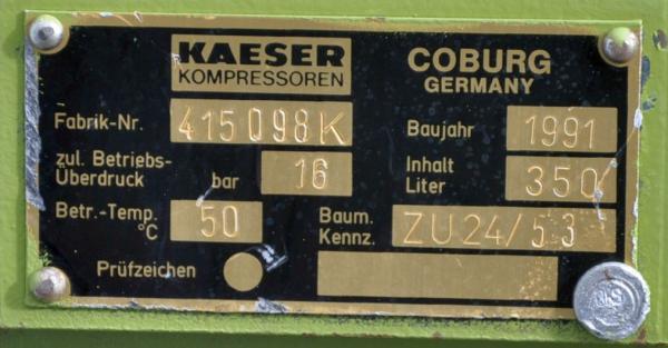 KAESER Druckluft Kompressor Behälter 350L 16 bar Druckluftbehälter Schraubenkomp