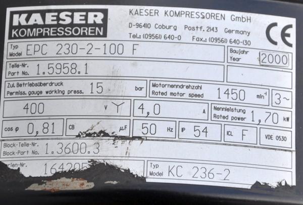 KAESER Kolbenkompressor EUROCOMP EPC 230-2-100 Kompressor Werkstattkompressor