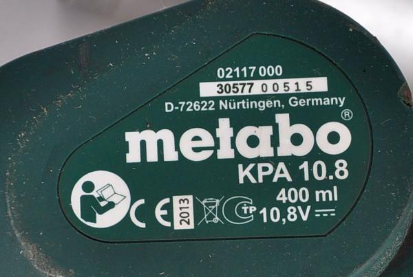 Metabo Akku Kartuschenpistole KPA 10.8 Volt für Folienbeutel Kartuschenpresse