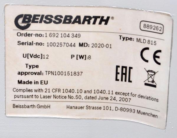 Beissbarth MLD 815 Scheinwerfereinstellgerät Lichteinstellgerät Lasereinheit