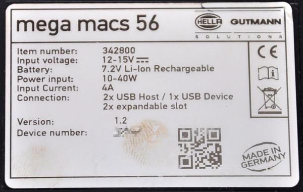 Hella Gutmann Mega Macs MM56 Diagnosegerät aktuell Update V82 OBD Tester HG VCI
