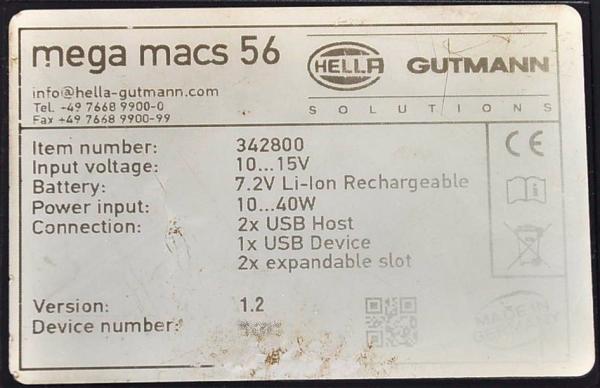 Hella Gutmann Mega Macs MM56 Diagnosegerät aktuell V73 OBD Tester Scanner 342800
