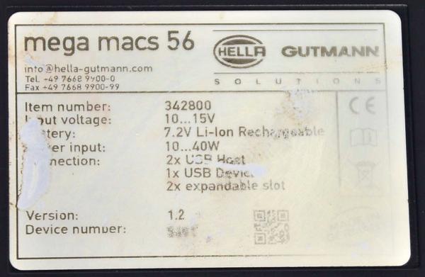 Hella Gutmann Mega Macs MM56 Diagnosegerät aktuell V73 + MT56 Messtechnikmodul