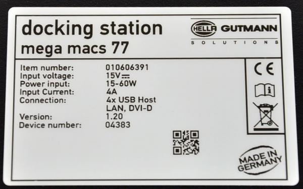 Hella Gutmann Mega Macs MM77 Diagnosegerät aktuell Update V82 OBD HG VCI Docking