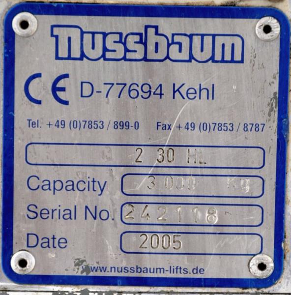 Nussbaum ATT 2 Säulen Hebebühne 3to HL 2.30 Mini Max Tragarmaufnahmen Hubbühne