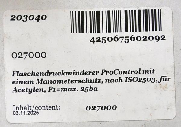 GCE Druckminderer Acetylen ProControl Flaschendruckregler Schneidbrenner Autogen