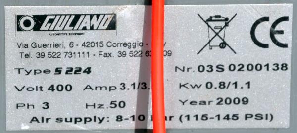 Reifenmontiermaschine GIULIANO S224 Montiermaschine Reifenwechselmaschine