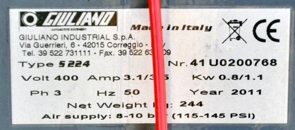 Reifenmontiermaschine GIULIANO S224 Montiermaschine Reifenwechselmaschine