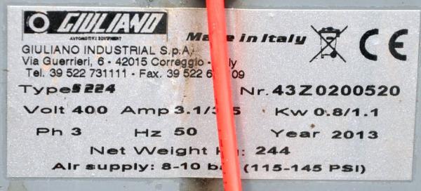 Reifenmontiermaschine GIULIANO S224 Montiermaschine Reifenwechselmaschine