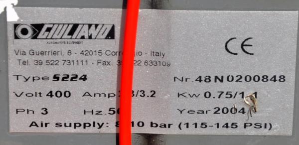 Reifenmontiermaschine GIULIANO S224 Montiermaschine Reifenwechselmaschine