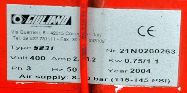 GIULIANO S231 PAX Runflat Hilfsarm Reifenwechselmaschine Reifenmontiermaschine