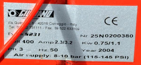 Reifenmontiermaschine GIULIANO S231 PAX Runflat Hilfsarm Reifenwechselmaschine