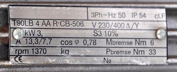 Zippo Consul 1526 1590 T90LB 4 A 2-säulen Hebebühnen Motor Elektro 3,0kW 400 V