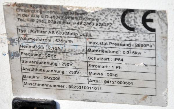 TEKA Airfilter AS600 Motip Dupli Lackierabsaugung Lackierfilter Smart Repair