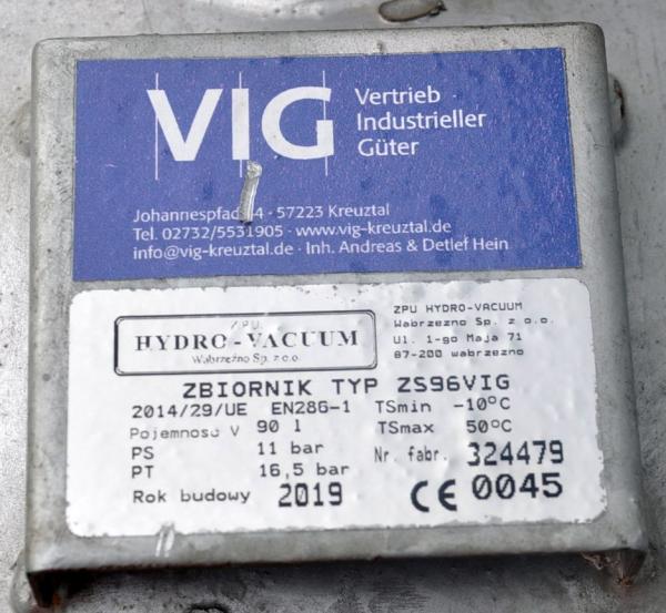 VIG Druckluft Kompressor Behälter 90 Liter 11 bar Druckluftbehälter Kessel
